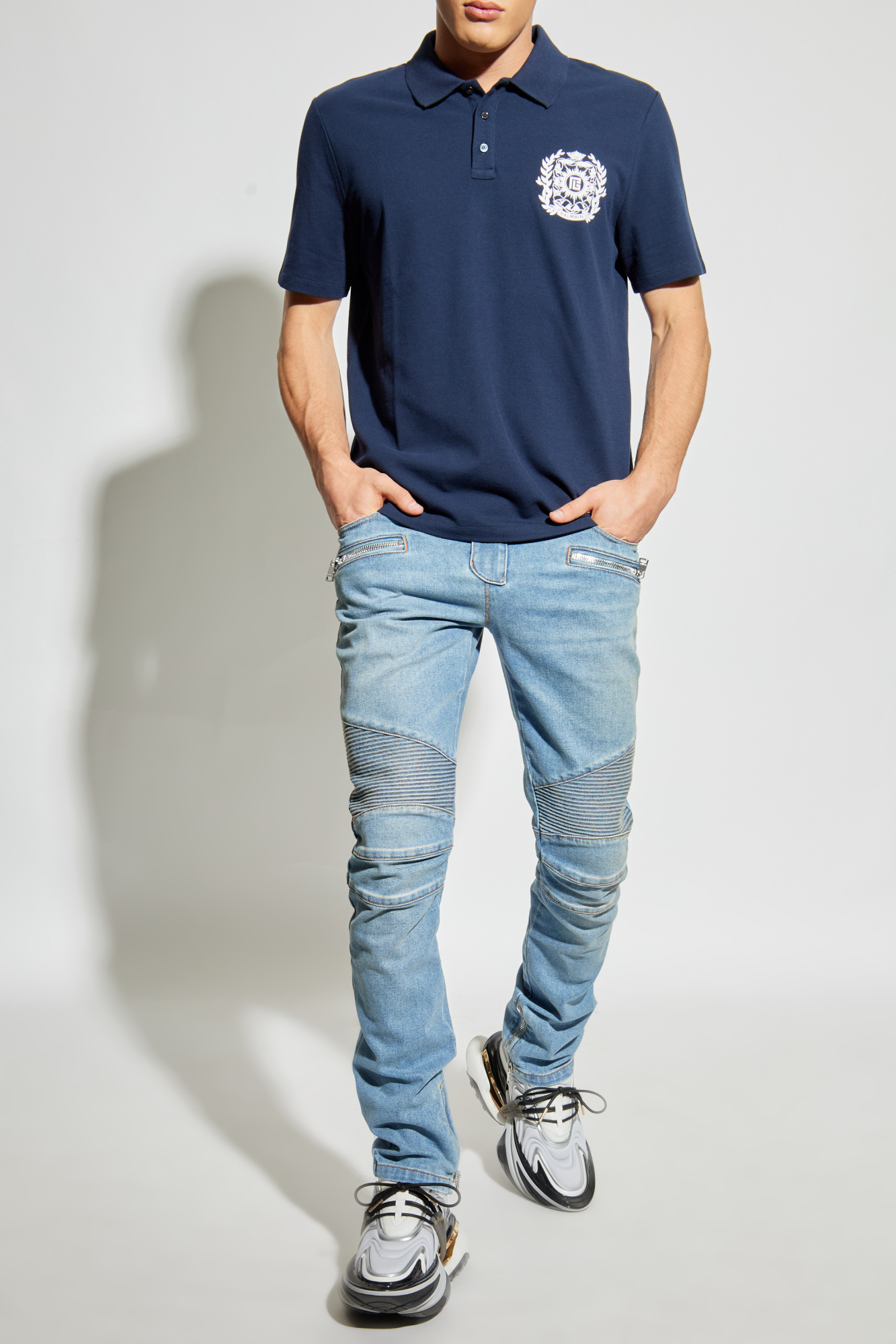 Light blue Jeans with logo Balmain - Vitkac AS
